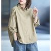 Women's Long-sleeved Shirt Loose Solid Color Women's Comfortable Korean Long Top