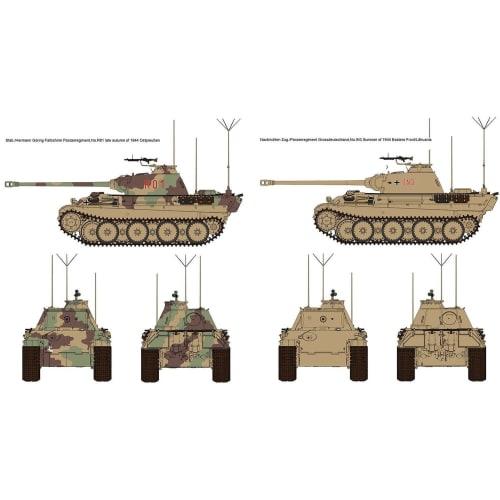 Ryefield Models 1/35 Scale German Panther Ausf. G Command Tank with Working Tracks, Plastic Model, RFM5089, Molded In Color