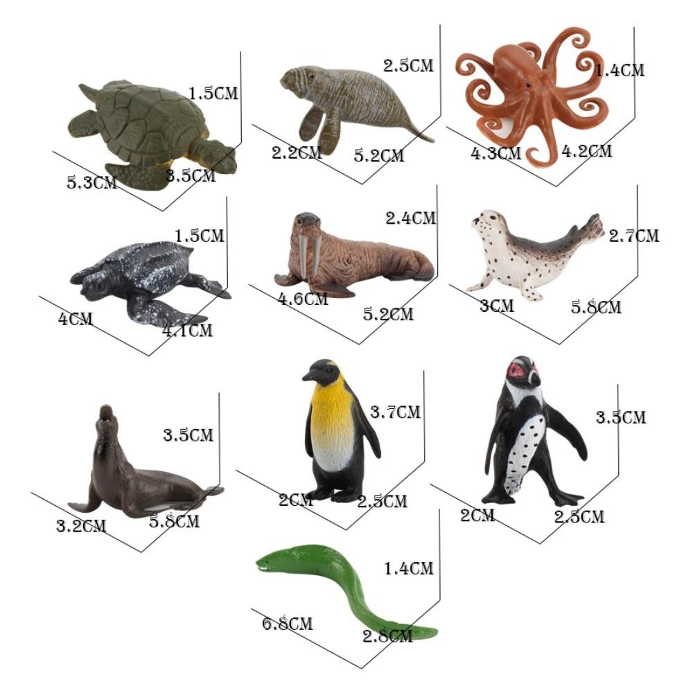 Simulation Plastic Animal Figurines Collection - Marine, Land & Insect Animals Miniature Set Toy for Kids Gift Playset Model