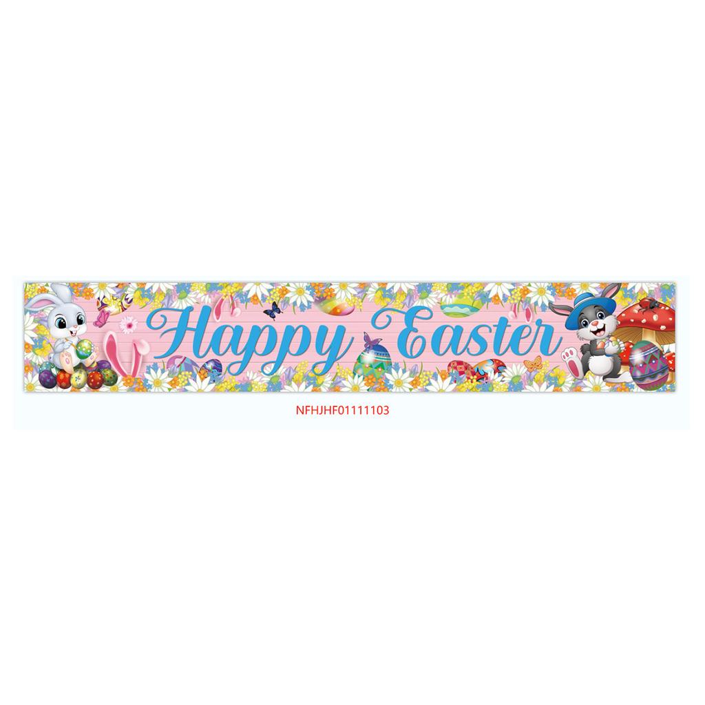 300 * 50Cm Easter Courtyard Porch Fence Decorative Banner Rabbit Egg Poster Custom