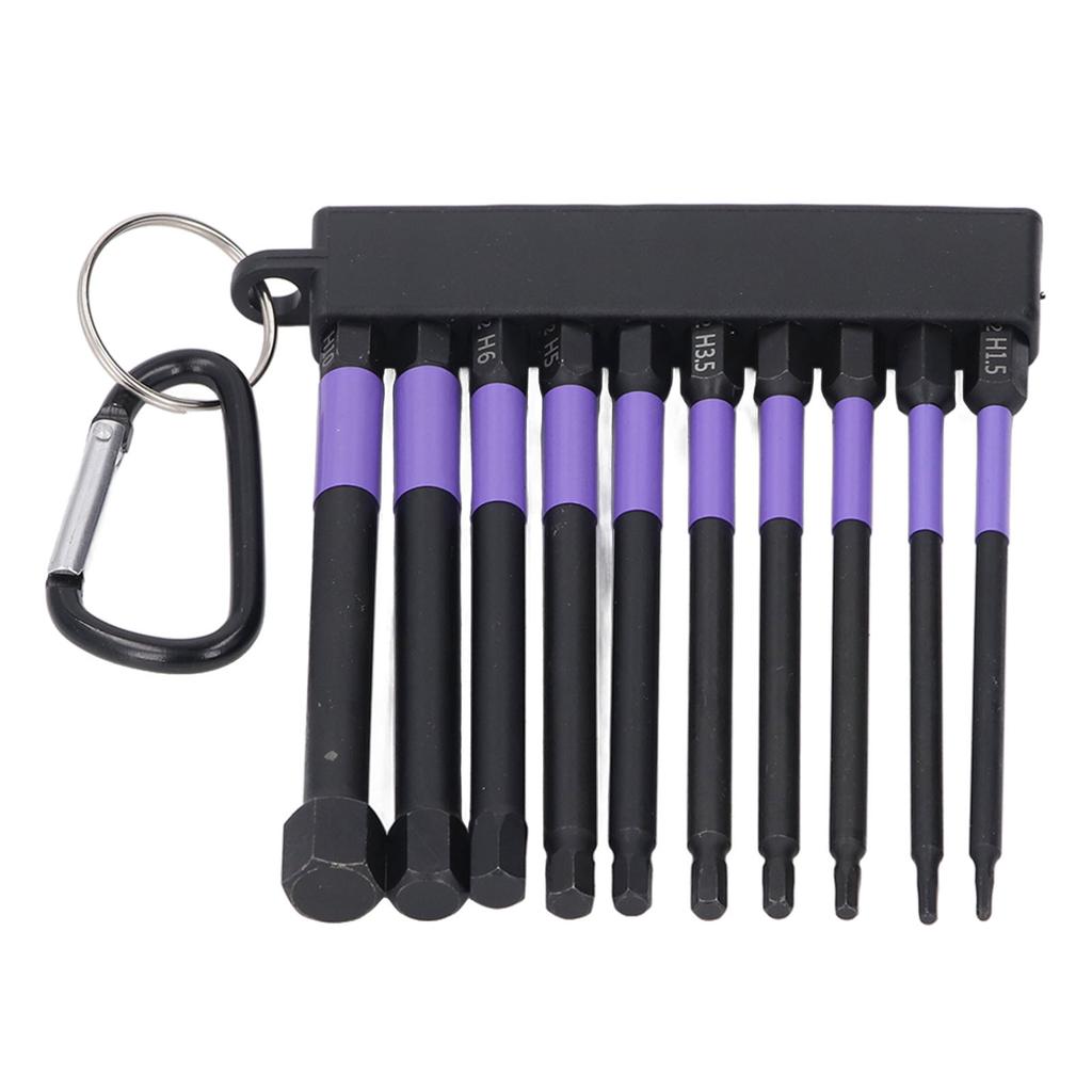 10-teiliges Schlagbohrer-Bit-Set TS2 Legierter Stahl 4 Zoll 100 mm Violett Hochfest Magnetisches Schraubendreher-Bit-Set