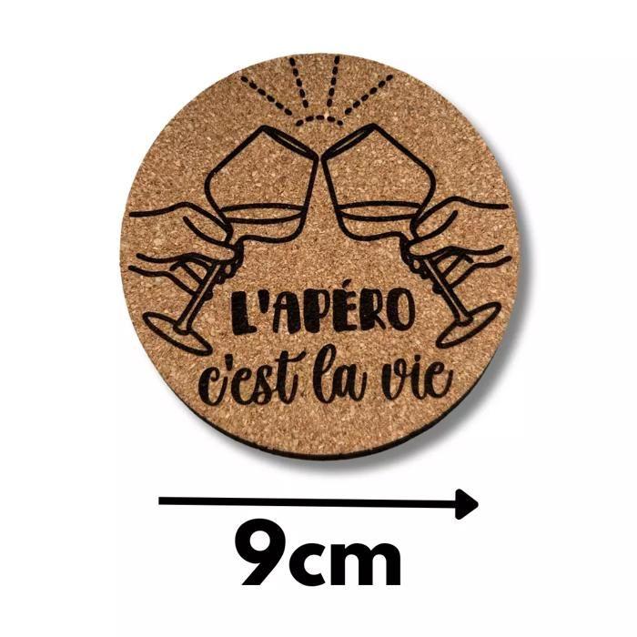 Lot De 10 Dessous De Verres, Sous Verre Liège, Résistant, 9 Cm, Idéal Verres, Bière, Cocktails, Cadeau, Apéritif Soirée