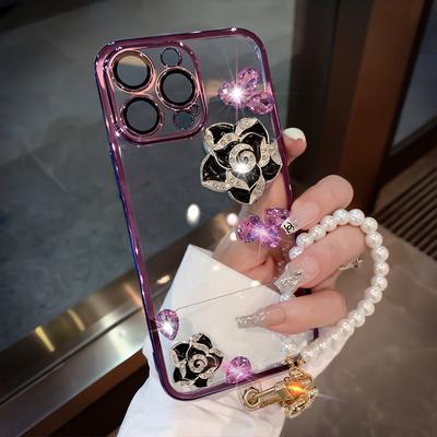 Applicable To IPhone 16 Mobile Phone Case Transparent Rhinestones Apple 15 Promax Protective Case 14 High-end Sense