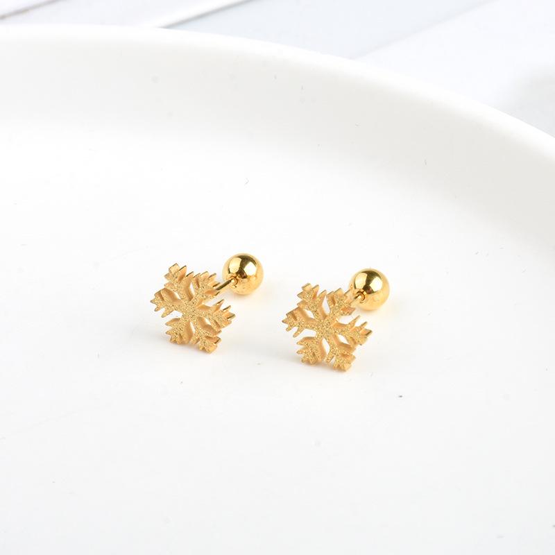 Korean Fashion Clover Ear Cuffs & Snowflake Stud Earrings - Non-Fading Luxury Design