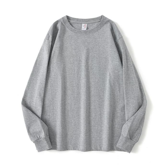 Весна Осень Однотонные Хлопковые Футболки Женские Харадзюку Оверсайз Длинный Рукав Y2k Топы Унисекс Корейский Стритвир Повседневная Базовая Футболка Женская Хорошее Качество M жёлтый