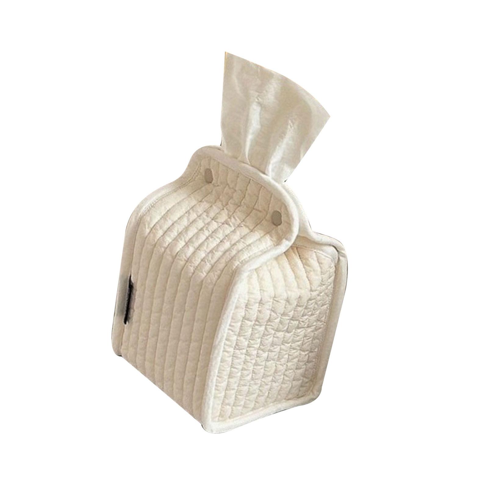 

Stylish Striped Fabric Standing Tissue Holder With Removable Designs for Home Office Storage Organization 1