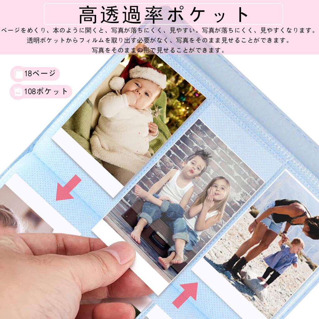 Easy Hood Fujifilm Photo Album FUJIFILM Instax Mini Album Large Holds 108 for Mini Instax Mini Instant Cameras Wallet Album Birthday Anniversary Gift