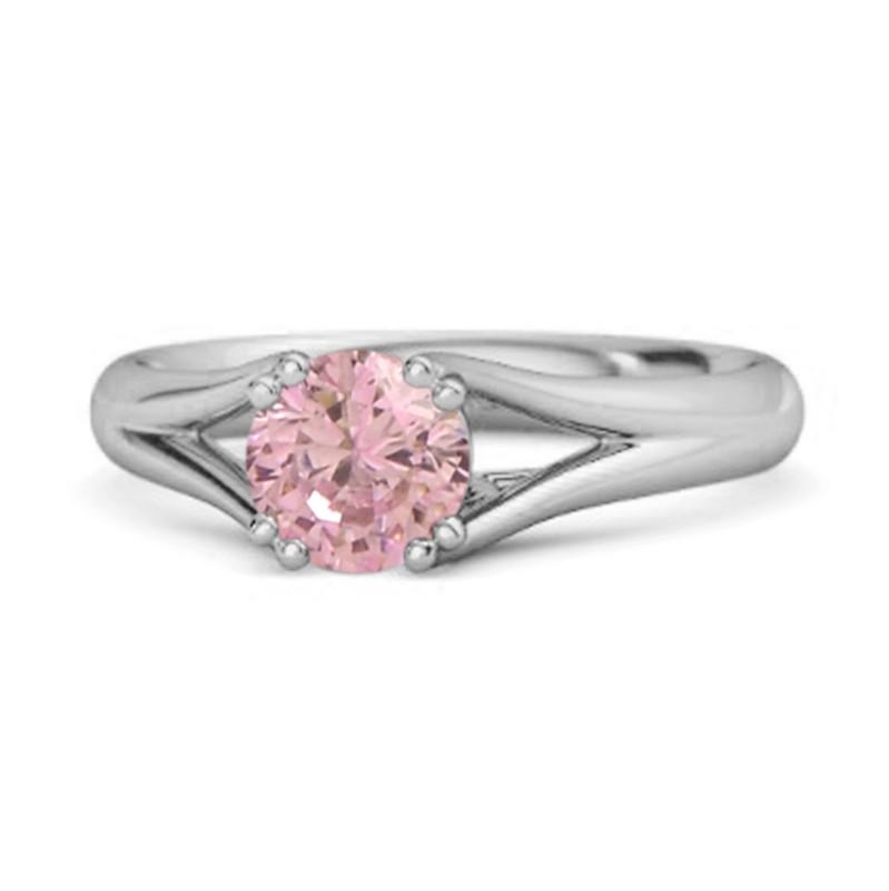 

Pink Topaz Elegant Bypass Solitaire Ring - Sterling Silver 9 біле золото кольору