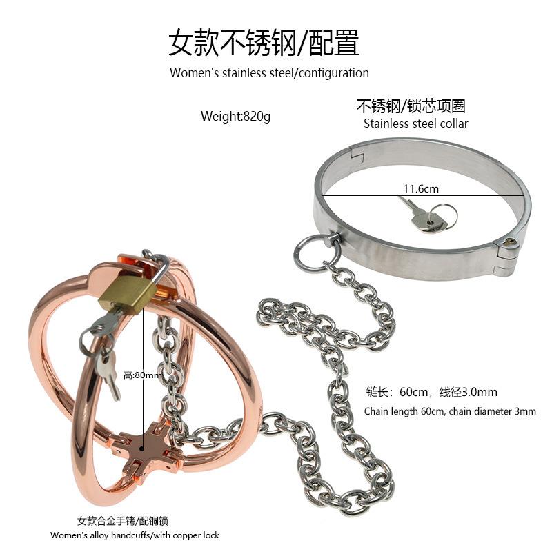 One-Piece Collar Bracelet Integrated Sexy Necklace Chain Cross Ring SM Adult Product Sex Tools