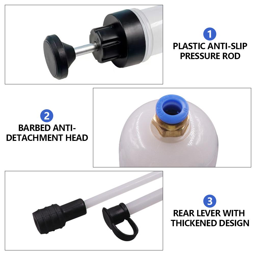 Extractor de Lichid Ulei Auto 200/500ml Seringă Manuală pentru Schimb Ulei Auto cu Furtun Pompa Manuală de Aspirație și Umplere Combustibil Evacuator Ulei