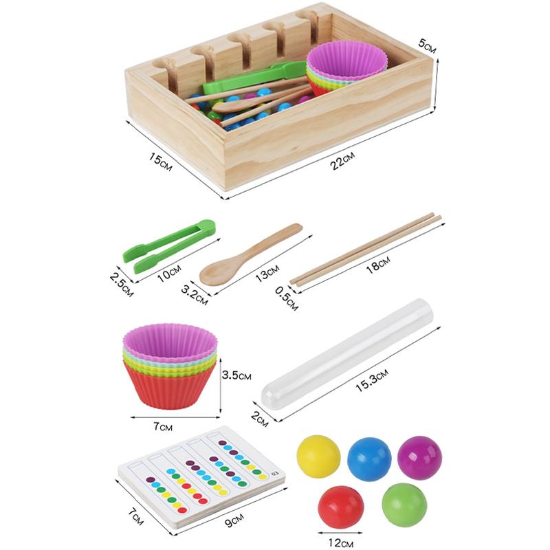 Montessori Early Education Clip Test Tube Color Bead Children Color Cognitive Hand-eye Coordination Brain Educational Toys