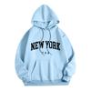 New York Letter Printrd Streetwear Sweatshirt For Men Fashion Oversized Clothing Personality Soft Letter Print Casual Hoodies