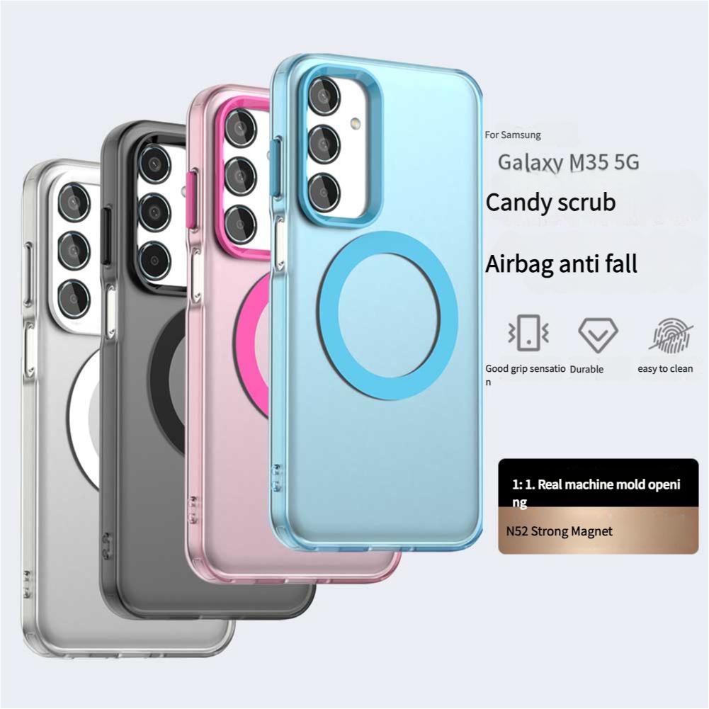 Magsafe Matte Phone Case For Samsung Galaxy F15 M35 A05 A05s 5G A06 4G Case Magnetic Wireless Charging Shockproof Back Cover