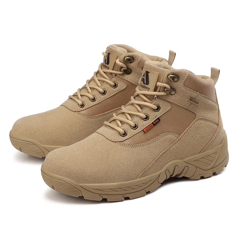 

Men s Faux Leather Tactical Combat Boots - Mid-Top, Autumn/Winter, Military-Style Hiking Boots 46 хакі