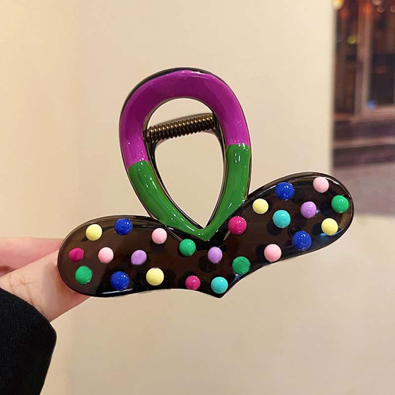 

Корейская цветная заколка-краб для волос в горошек в форме сердца для женщин Новая милая заколка-акула с масляной капелькой Головной убор Аксессуары для волос