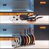 Toplife Telescoping Frying Pan Rack Kitchen Storage Rack with 10 Pot Frying Lid Holder Dividers, Stand, Pan, Pot, (Brown)