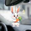 Pendentif suspendu en acrylique, apparence Adorable, forme créative, lapin de pâques, ornement suspendu pour voiture, décoration de rétroviseur