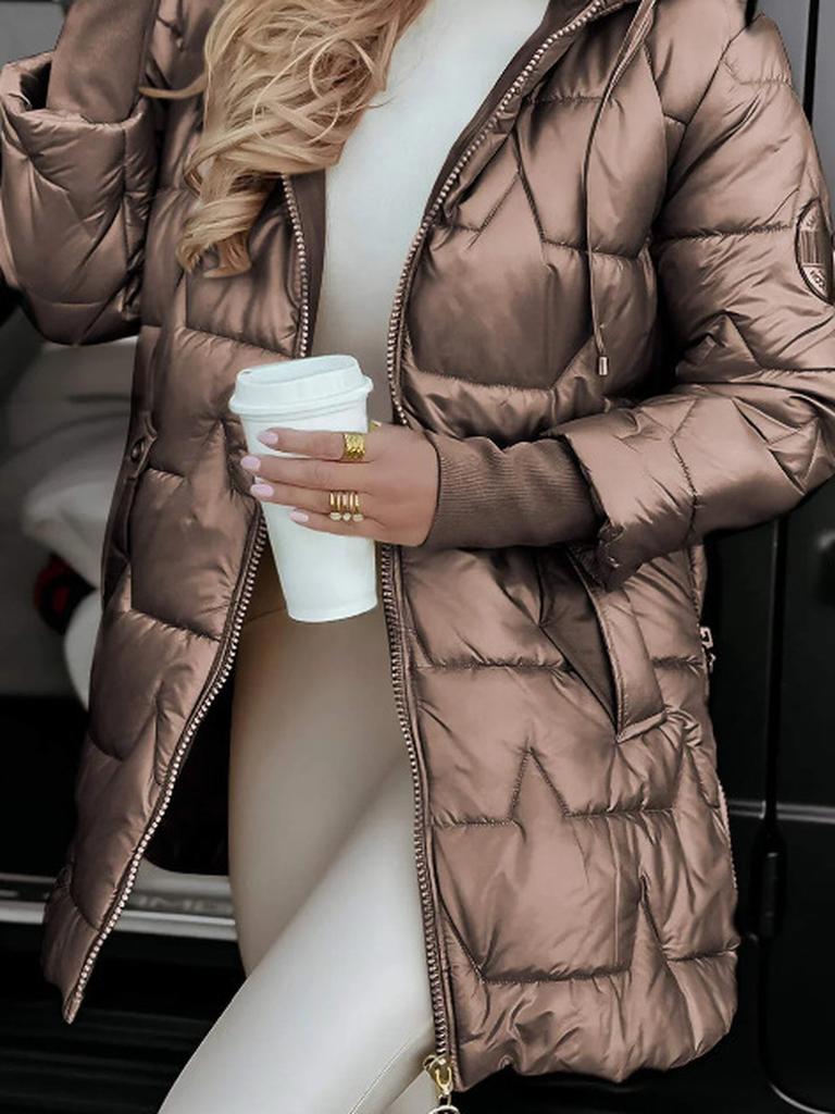 Winter New Zip-Up Hooded Cotton Jacket with Three Zippers