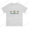 100% Baumwolle Sport Unisex T-Shirt Die Welt ist flach Motor Kurzarm T-Shirts Street Kurzarm Tee Lustige Oberteile