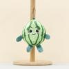 Watermelon Plushie Keyring With Embroid Smiling And Frowning Design Expressions