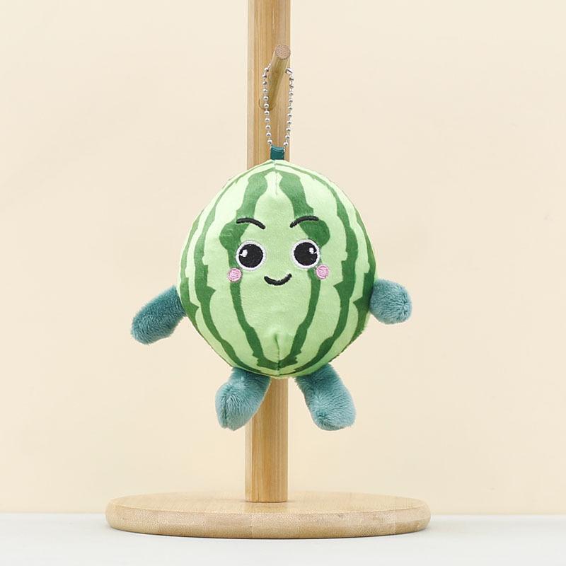 

Watermelon Plushie Keyring With Embroid Smiling And Frowning Design Expressions Smiling