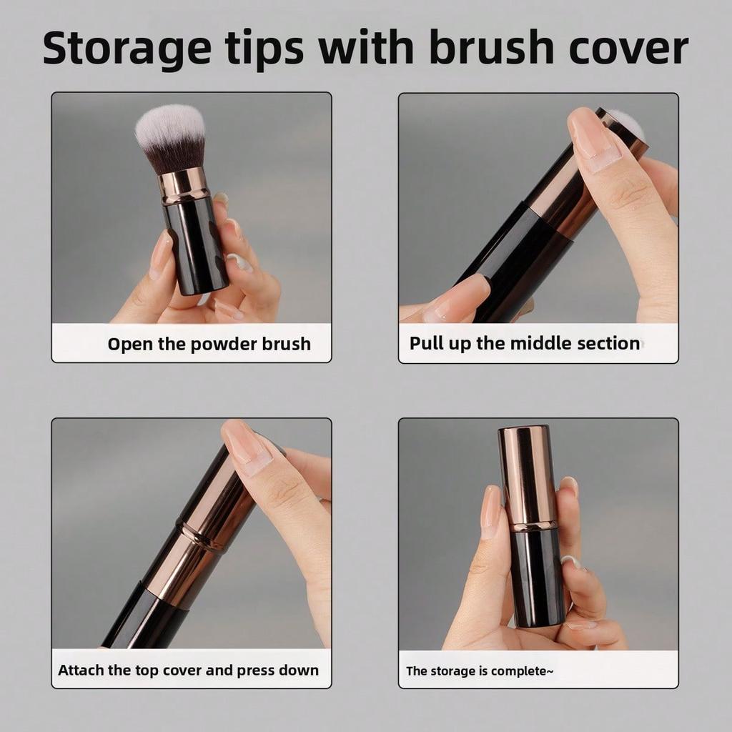 Portable Retractable Loose Powder Contour Brush Compact Travel Multifunctional Makeup Brush Beauty Tools