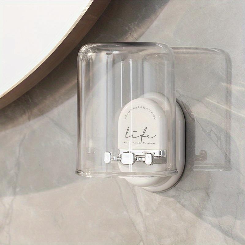 1ks Stojan na zubní kartáčky Elektrický zubní kartáček Kelímek na ústní vodu Bez vrtání Nástěnný Domácí Úložný stojan na kelímky na zubní kartáčky