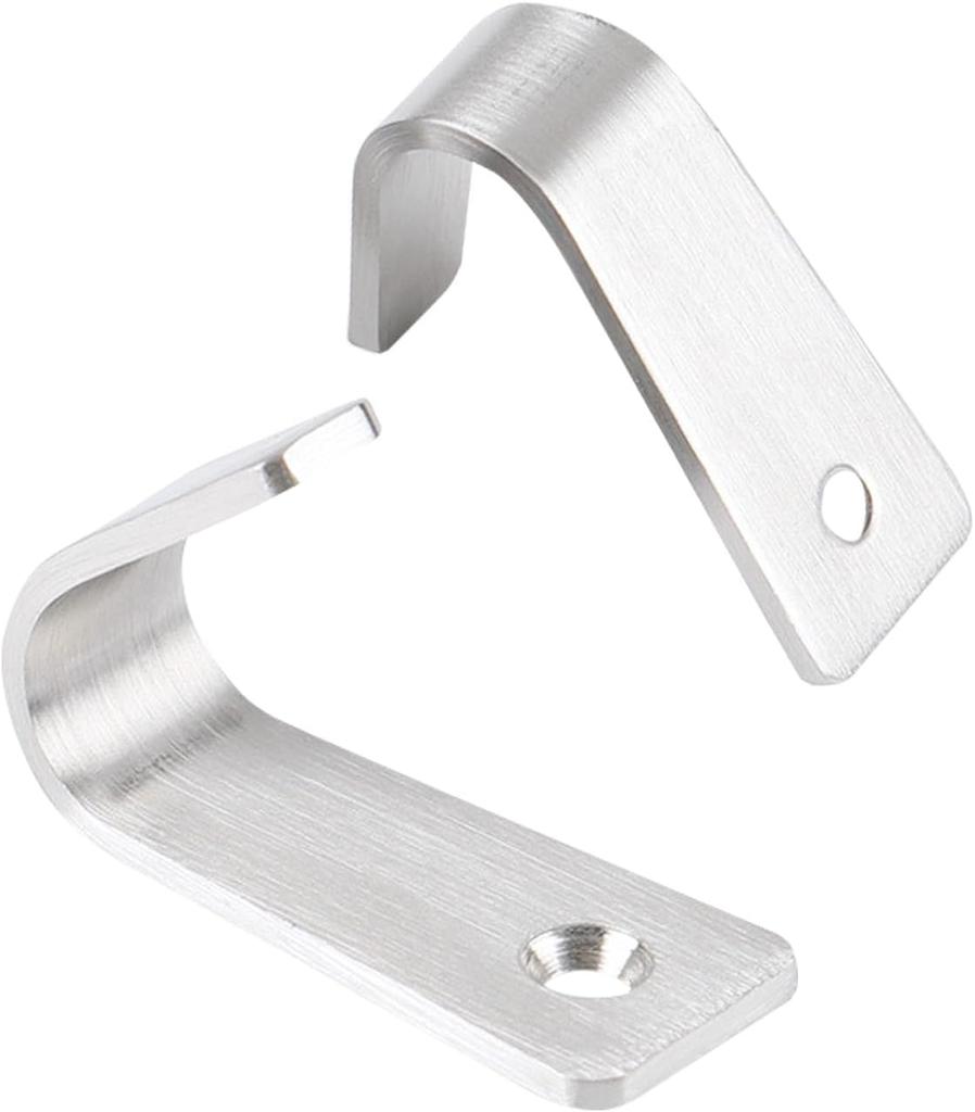 Stainless Steel J-type Wall Hanging Single Hole Hook 6 Packs Silver Hanging Coat and Hat Bag Towel with Screws