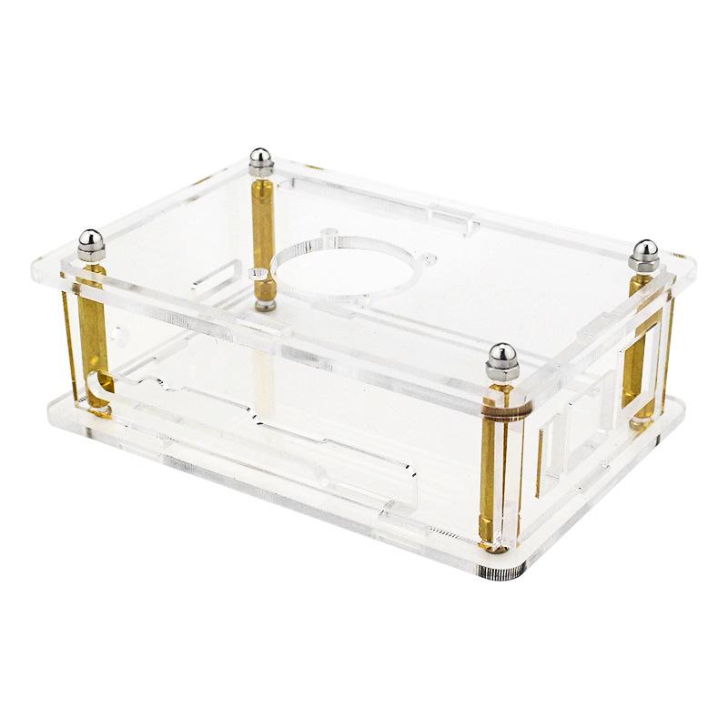 Orange Pi 5B Transparent Acrylic Case with Fan, WIFI, Bluetooth Receiver, and Orange Pi 5 Protection.