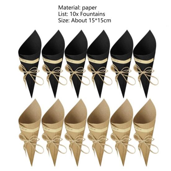 10Pcs Favour Boxes DIY Eco-friendly Exquisite Delicate Charming Decorative Lace-Up Wrapping Paper Flower Tube Holders Wedding Supplies