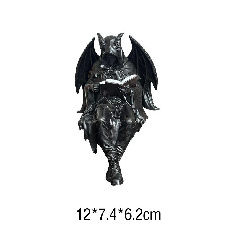 Resin Skeleton Firefighter Shelf Sitter Halloween Skull Fireman Figurine In Sitting Pose Creative Desk Bookshelf Decor Ornament