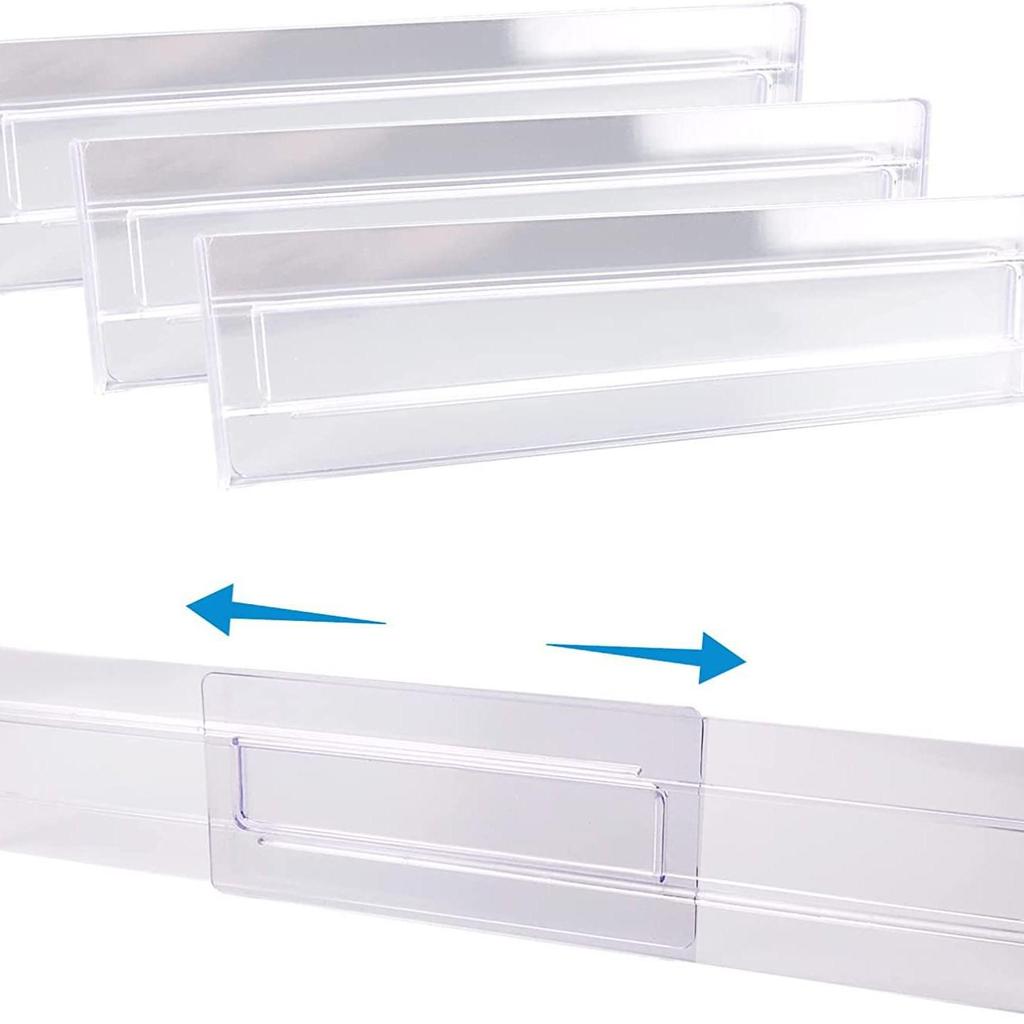 Transparent Retractable Drawer Dividers for Clothes, Kitchen, and Office Storage