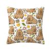 Capybara Yuzu Onzen Bath Pattern Pillowcase Printed Polyester Cushion Cover Decoration Pillow Case Cover Car Zipper X