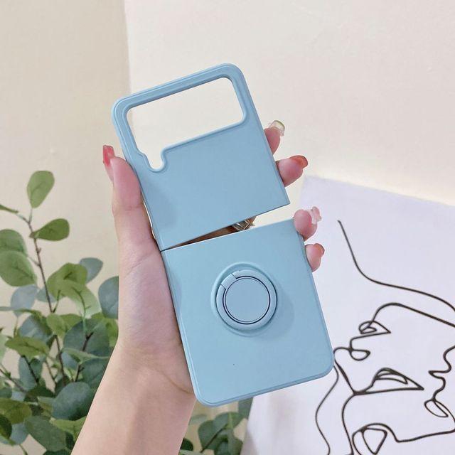 Frosted Skin -Friendly Fold Case For Samsung Galaxy Z Flip 4 Case Flip3 With Holder Shockproof Hard Back Cover For Samsung Zflip4