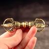 Ottone Antico Lama Dorge Vajra Buddista Tibetano Intaglio a Mano Decorativo Fengshui Ornamento Religioso da Collezione