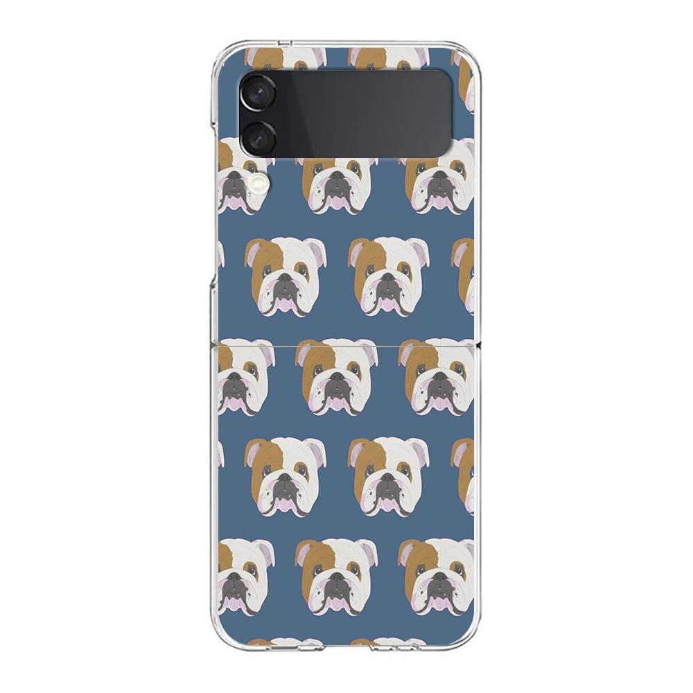Phone Case For Samsung Galaxy Z Flip 3 4 5 Hard Folding Clear PC Bumper For Samsung Z Flip 6 Back Cover French Bulldog Dog Pet