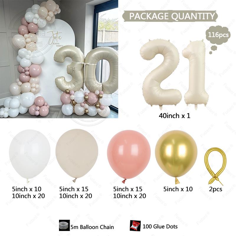116PCS Arches Balloon Chain Set Birthday Proposal Confession Wedding Opening Party Event Scene Decoration Solid Color Balloon Se