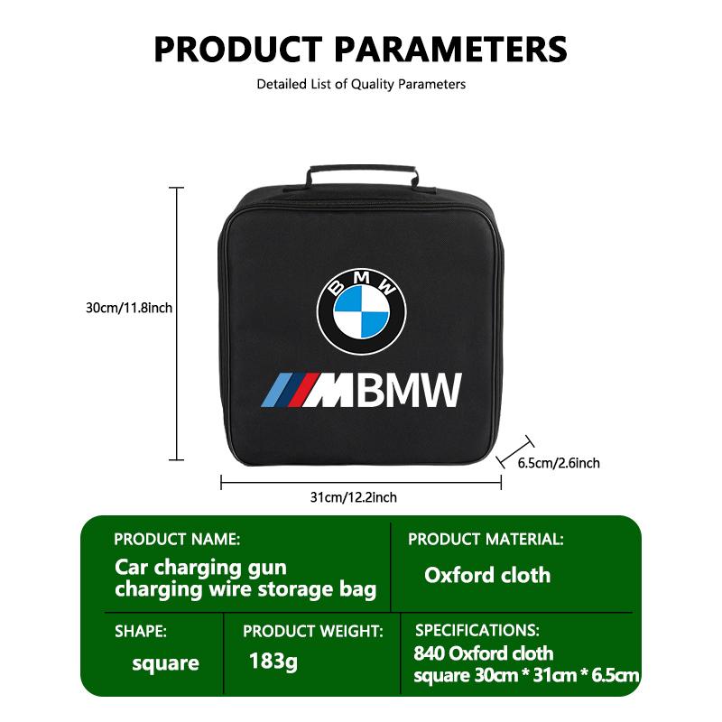 Per BMW Scatola portaoggetti per cavo di ricarica auto Borsa da trasporto Organizer per bagagliaio Accessori auto M Performance E36 E46 E60 E90 E91 E92 E93 F30