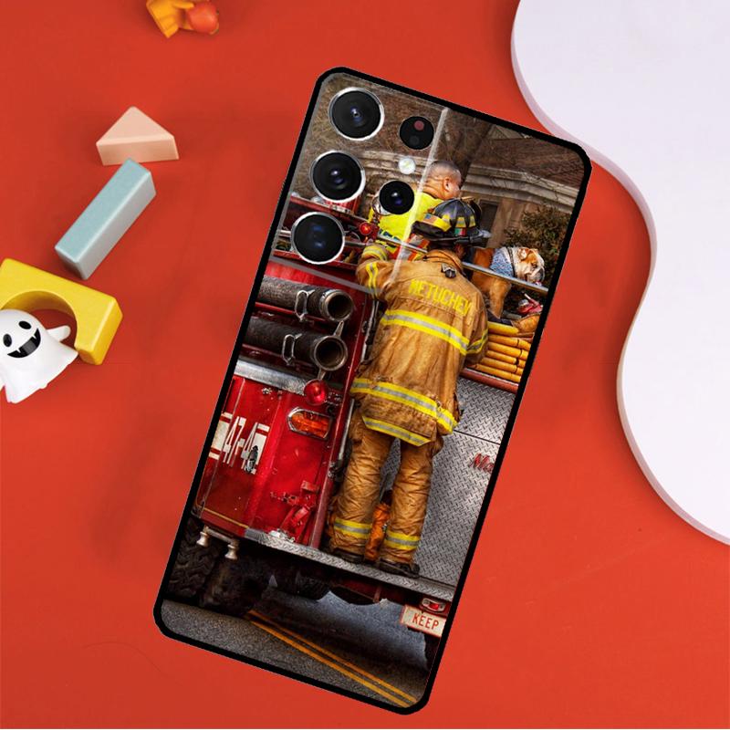 Feuerwehrmann Feuer Feuerwehrmann Handyhülle Für Samsung Galaxy S25 Ultra S24 Ultra S9 S10 S20 S21 S22 S23 Plus S24 FE Hülle