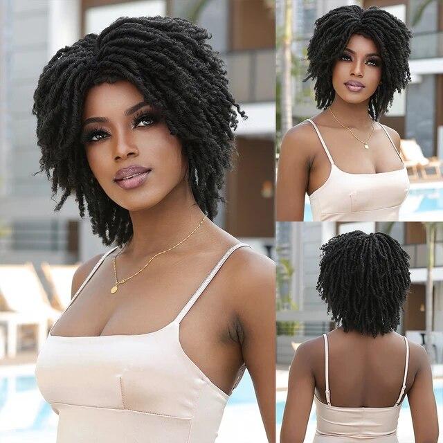 Peruci scurte blonde ondulate afro japoneze din fibre de înaltă calitate pentru femei Peruci ondulate negre pentru femei cu breton Perucă zilnică Cosplay