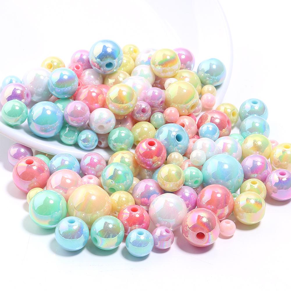 Akrylové Vánoční Série Jednobarevné Kulaté Korálky pro DIY Řetízky na Mobilní Telefon