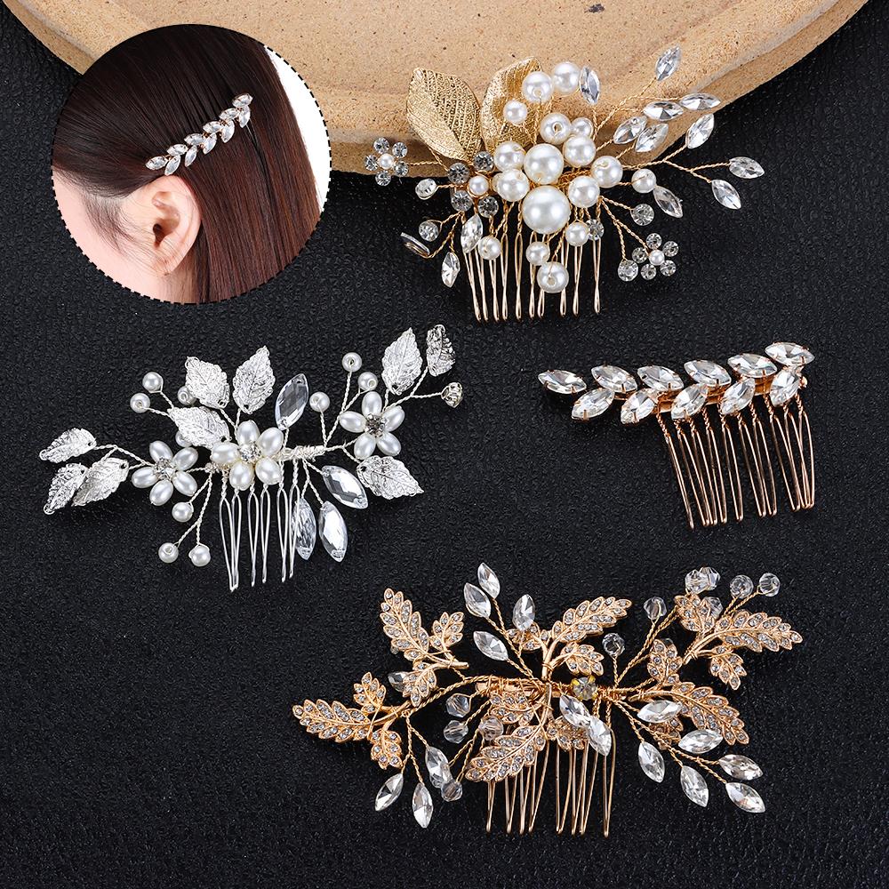 Bijoux de cheveux romantiques Mariage Demoiselle d'honneur Coiffe Pin à cheveux Fleur Peignes à cheveux