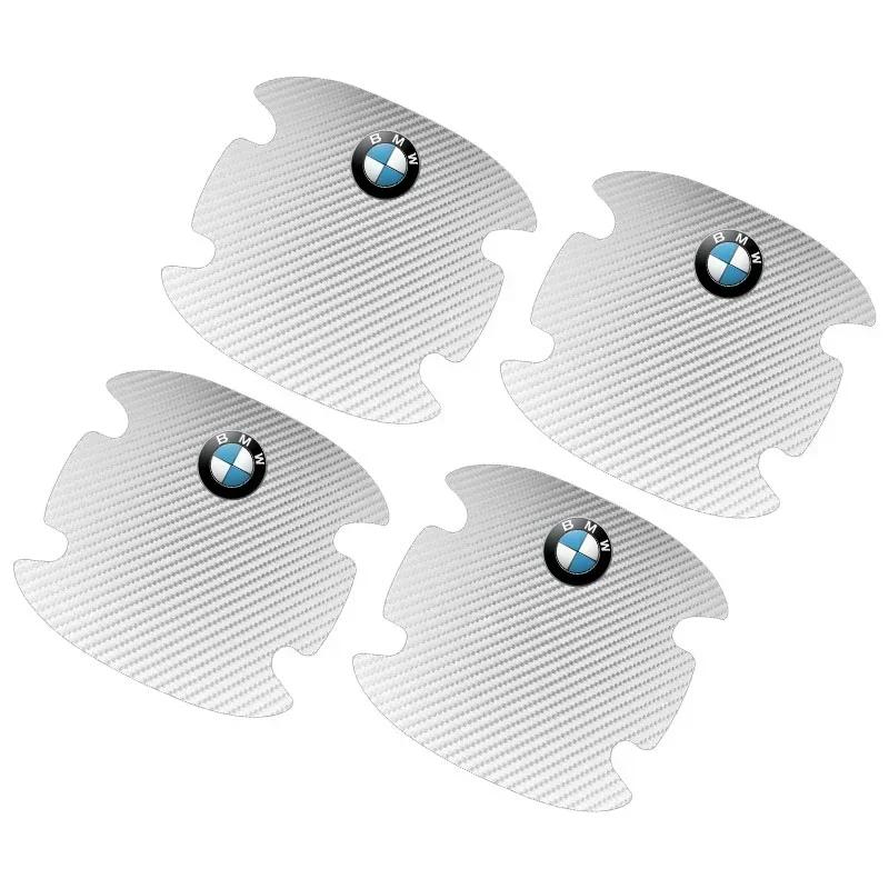 

X5 B4 2025 Hot 4PCS Carbon Fiber Car Door Handle Protection Sticker Emblem Accessories for BMW 3 4 5 7 Series GT X1 X3 X4 X5 X6