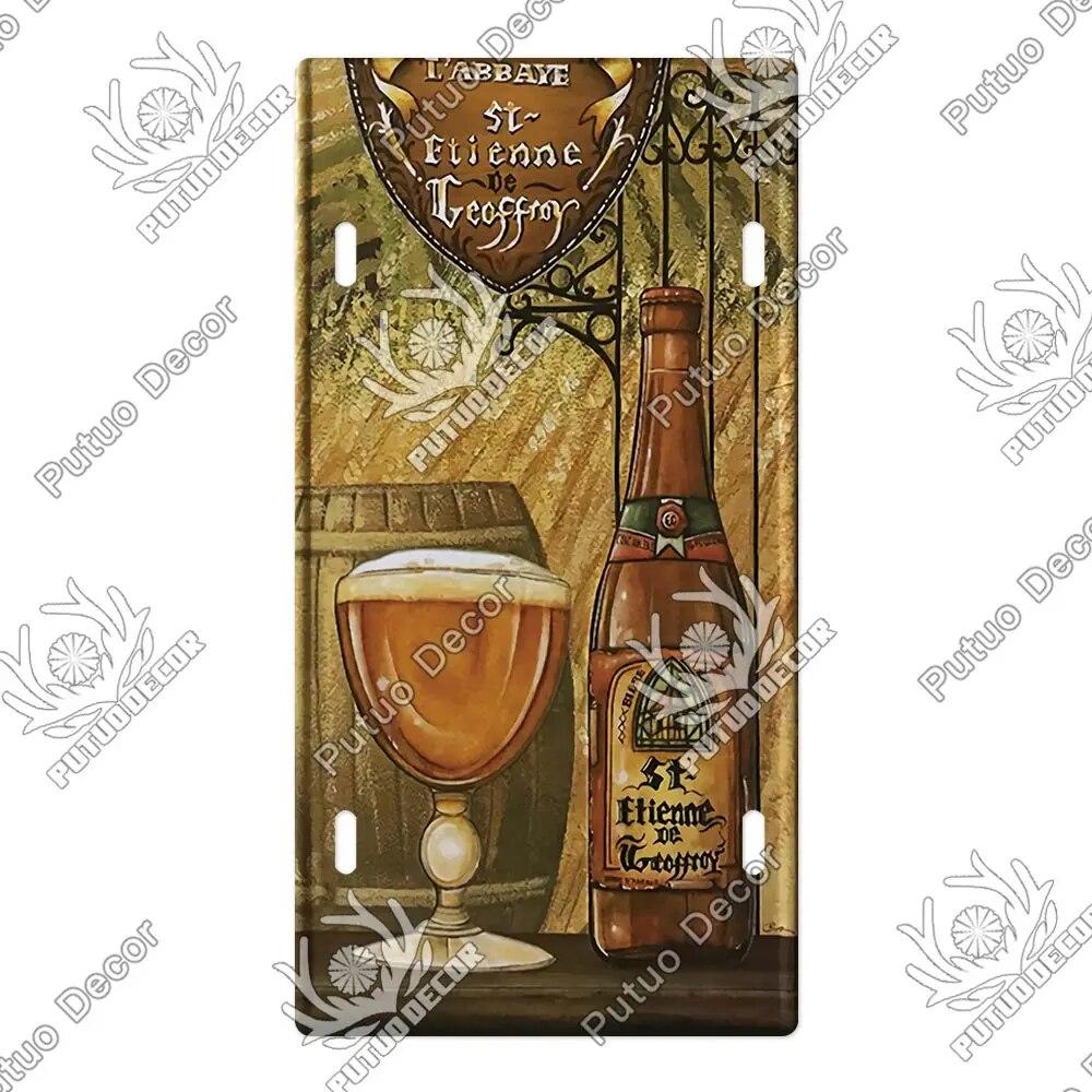 Placa de metal para coquetel Putuo Decor Placa de licença Placa de metal Placa de lata vintage Decoração para Pub Bar Sala de estar Porta Clube Decoração