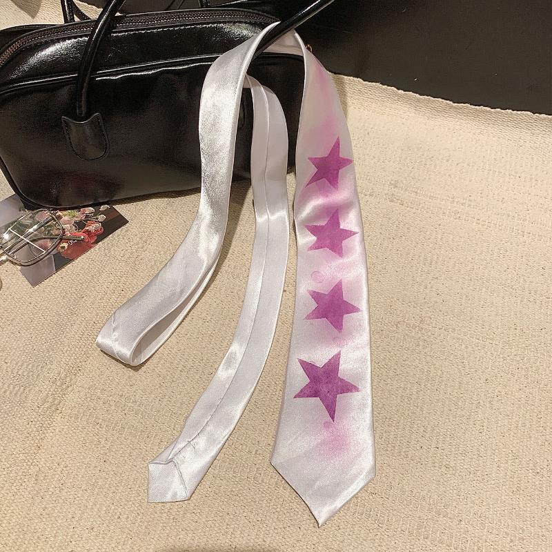 Star Gradient Tie For Women Sweet Decorative Scarf Belt Trendy Edgy High-End Long Waist Accessory A2