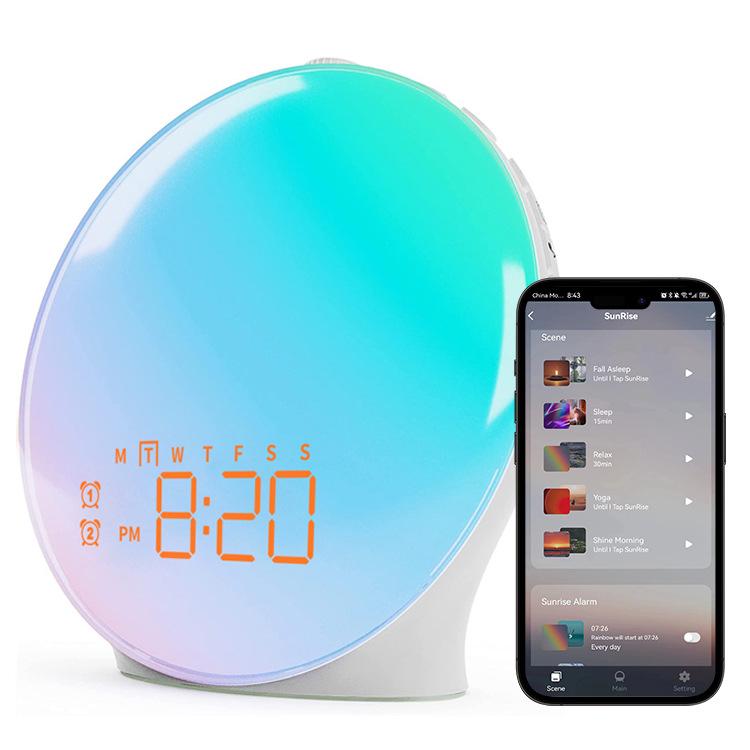 RGB Ambient Sunrise Sunset Alarm Clock Colorful Wake-Up Light