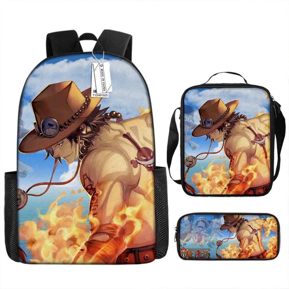 Surrounding ONE PIECE cartoon animation primary school students second or fourth grade lightweight burden reduction large capacity backpack bag
