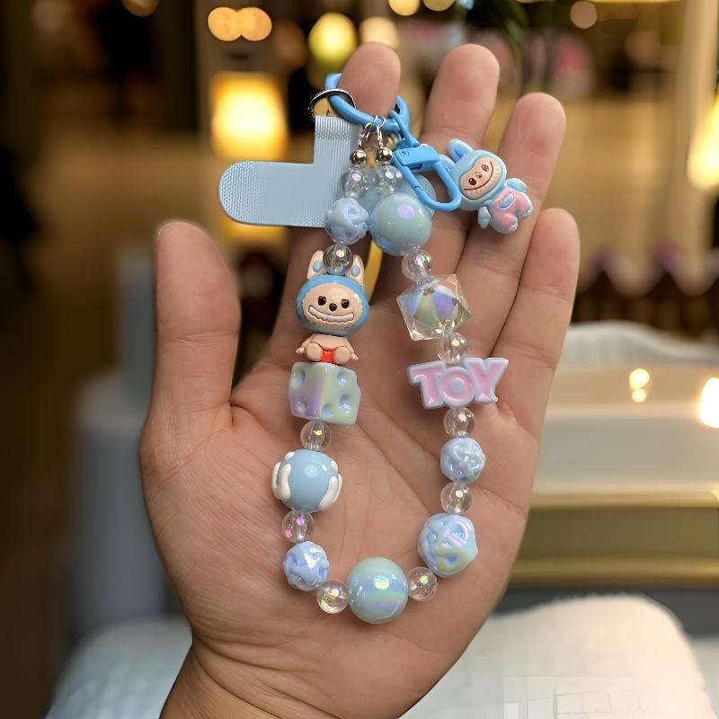 Beaded Hand-painted Mobile Phone Chain Keychain Creative Doll Rabub Accessories Bag Pendant