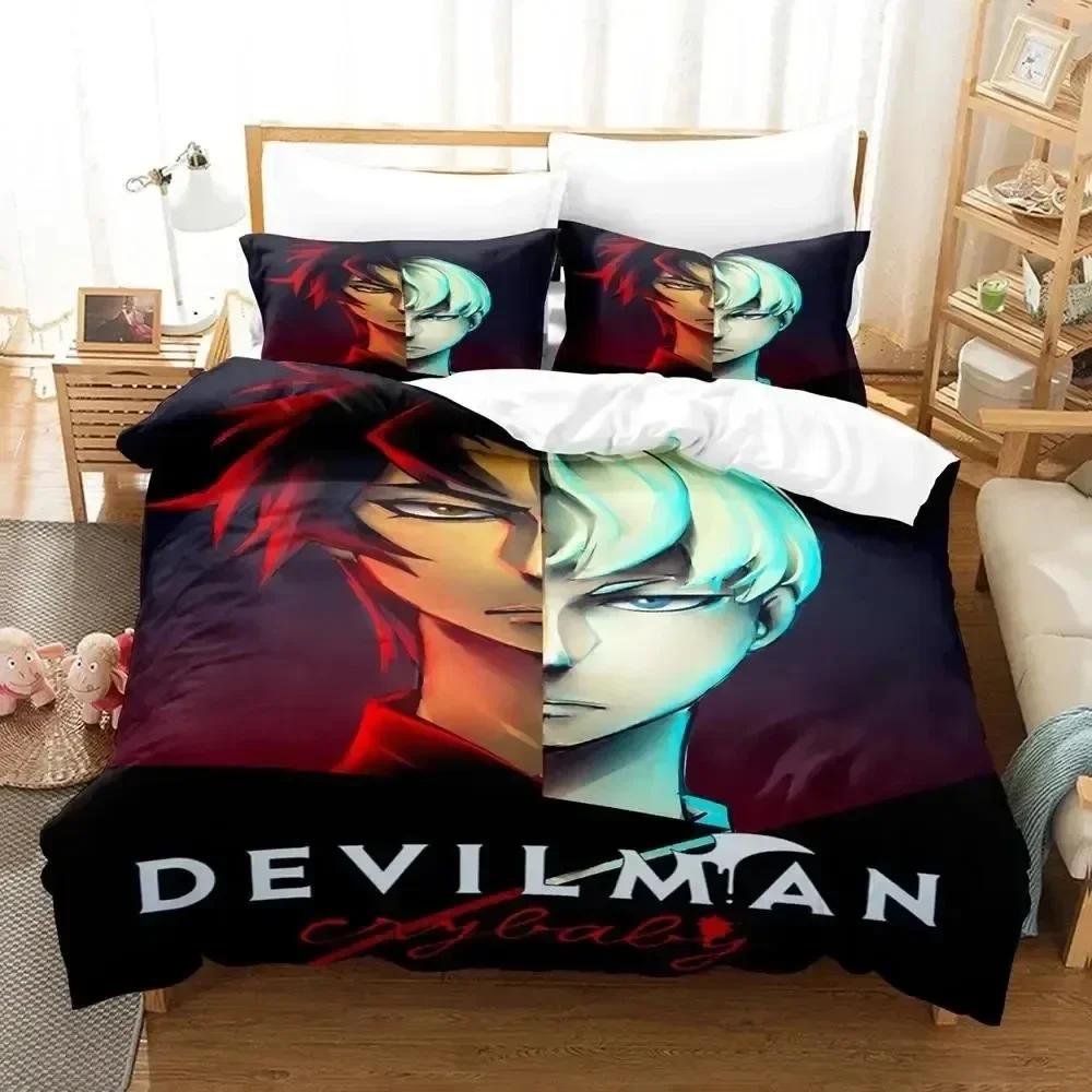 3D Print Anime Devilman Crybaby Comfortable Duvet Quilt Cover Pillowcase Bedding Set Children Bedroom Decoration Home Textile