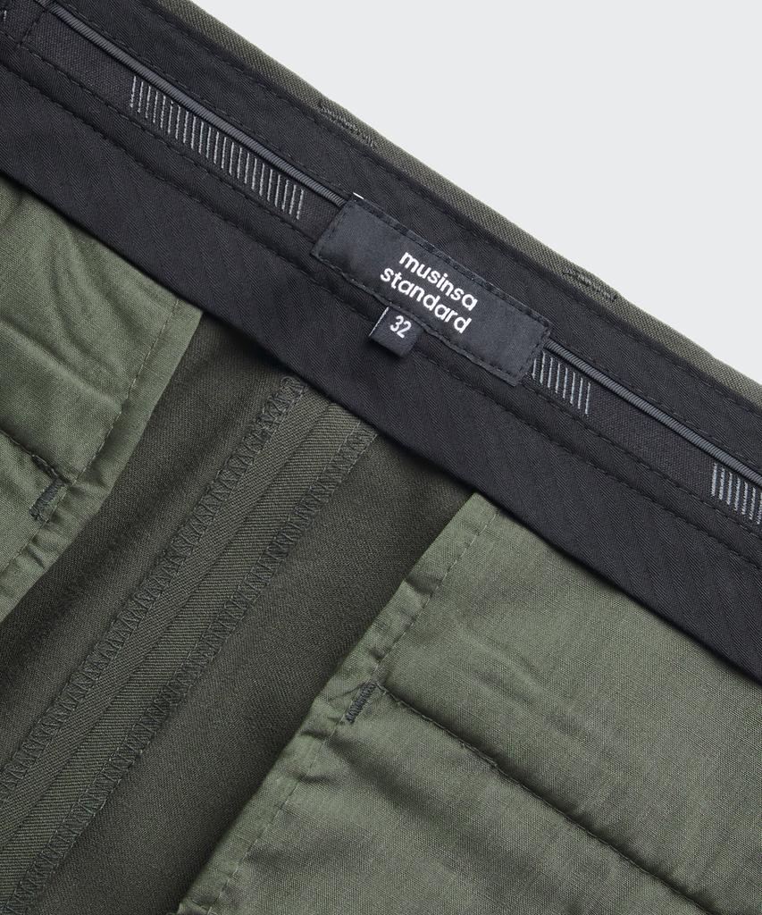 Musinsa Standard Tapered Hidden Banding Crop Slacks [Dusty Khaki]